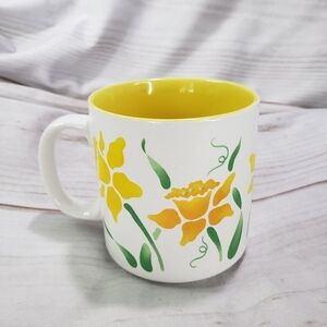 Russ Sentimental Coffee Mug White Yellow Floral Thinking Of You Ceramic 3.5 Inch